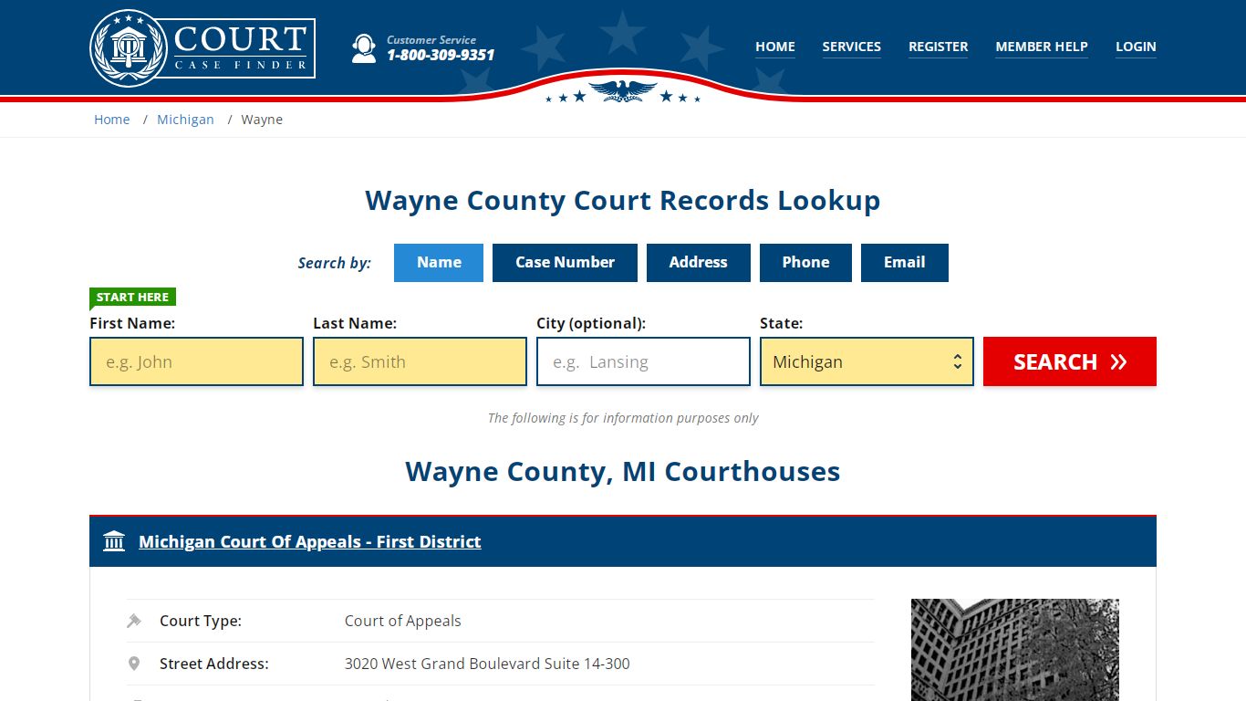 Wayne County Court Records | MI Case Lookup - CourtCaseFinder.com